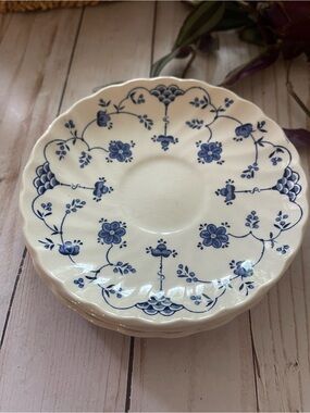 MYOTT Finlandia Floral Vintage Scalloped Ceramic Saucers - Set of 4